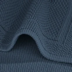 Tapis de bain pur coton 1700 g/m² uni bleu Antica navy