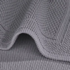 Tapis de bain pur coton 1700 g/m² uni gris Antica gris perle