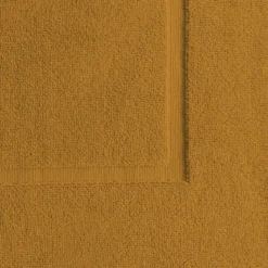 Tapis de bain pur coton 850 g/m² uni jaune Vitae ocre