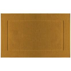 Tapis de bain pur coton 850 g/m² uni jaune Vitae ocre