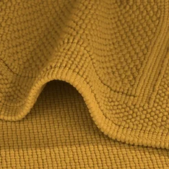 Tapis de bain pur coton 1700 g/m² uni jaune Antica curry