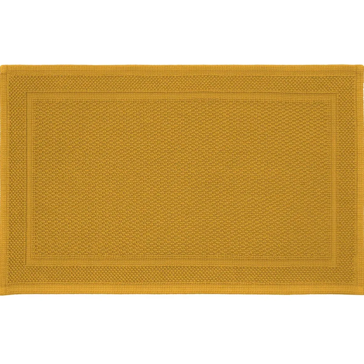 Tapis de bain pur coton 1700 g/m² uni jaune Antica curry