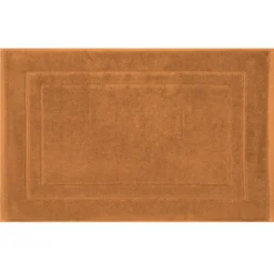 Tapis de bain pur coton 900 g/m² uni orange Elea rouille