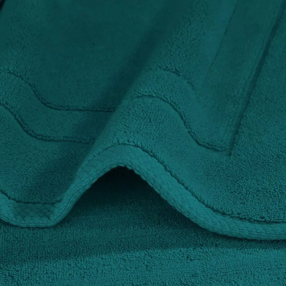 Tapis de bain pur coton 900 g/m² uni vert Elea emeraude
