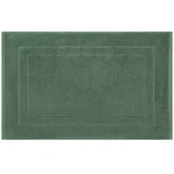 Tapis de bain pur coton 900 g/m² uni vert Elea kaki