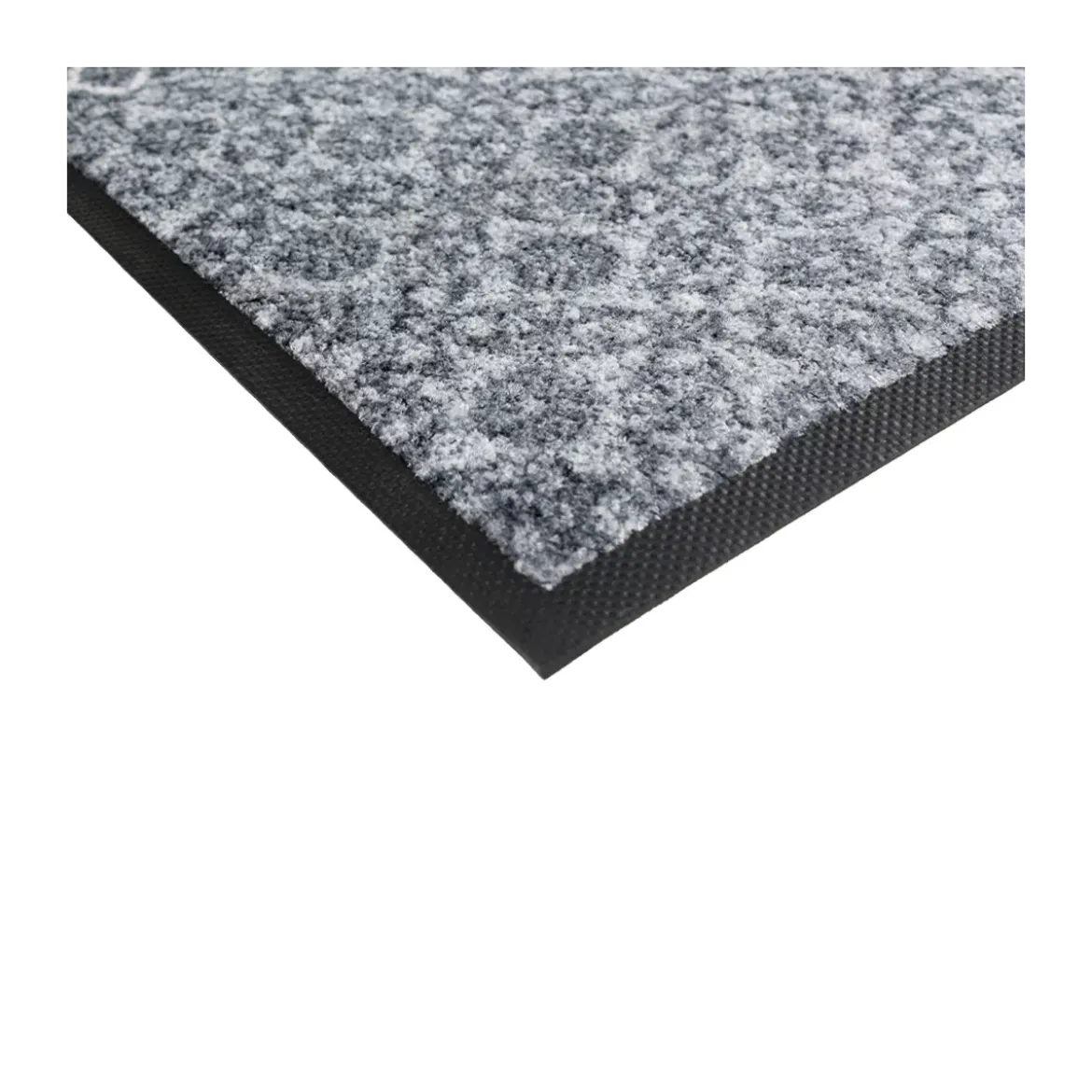 Tapis decor caoutchouc & nylon imprimé gris Bastides gris