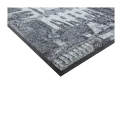 Tapis decor caoutchouc & nylon imprimé gris Palazzina nocturne