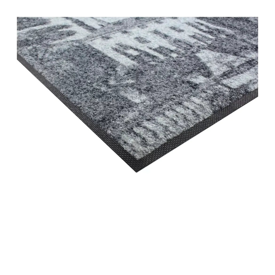 Tapis decor caoutchouc & nylon imprimé gris Palazzina nocturne