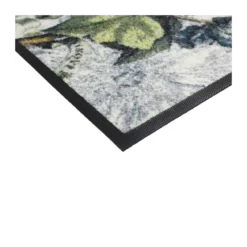Tapis decor caoutchouc & nylon imprimé multicolore Giardino ecru
