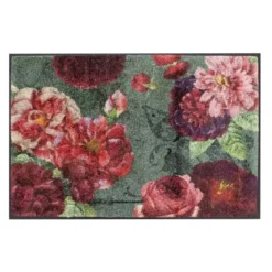 Tapis decor caoutchouc & nylon imprimé multicolore Bouquet floral multicolore