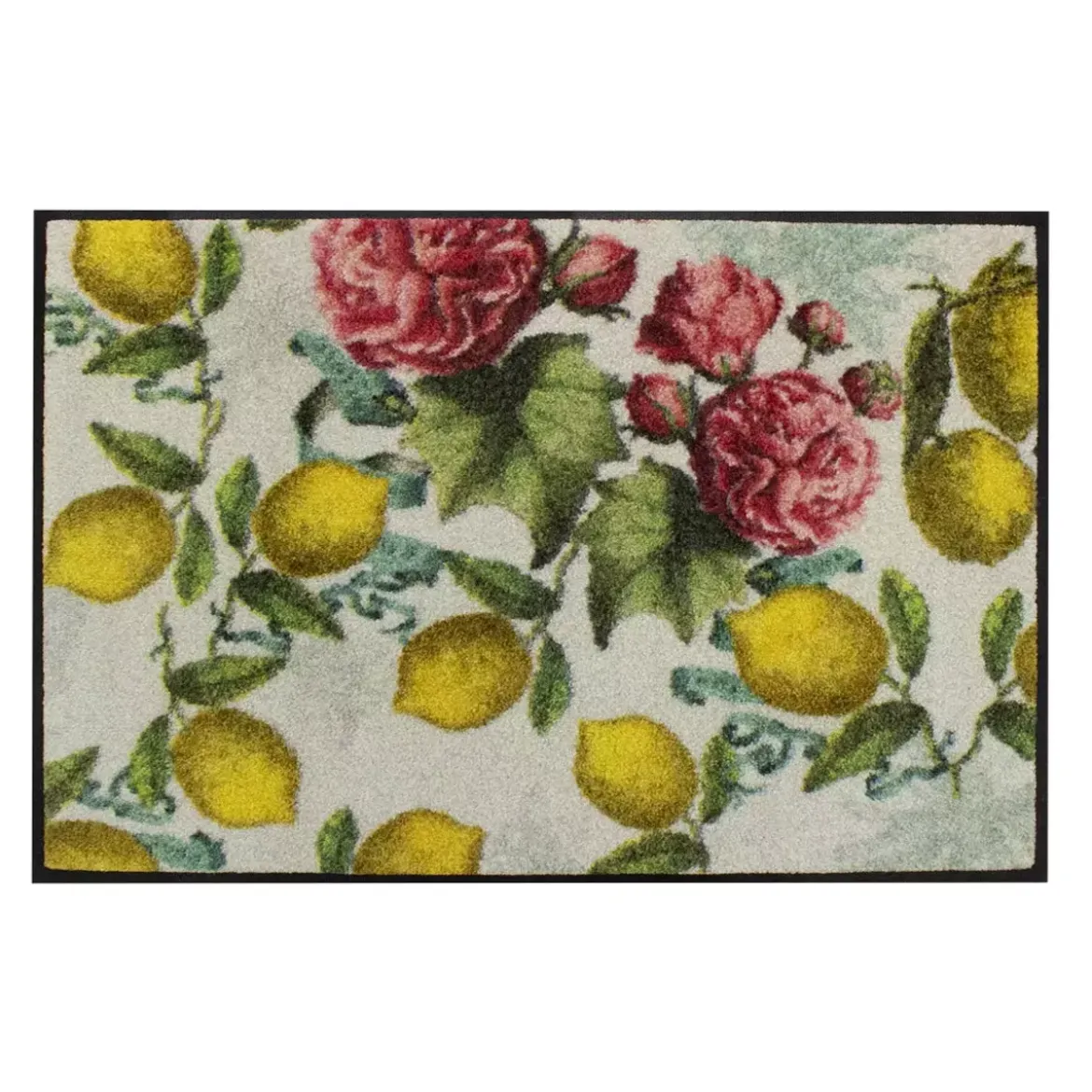 Tapis decor caoutchouc & nylon imprimé multicolore Citrons de menton romance