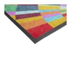 Tapis decor caoutchouc & nylon imprimé multicolore Eventail multicolore