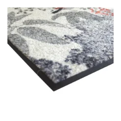 Tapis decor caoutchouc & nylon imprimé multicolore Monochrome fusain