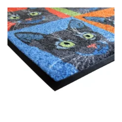 Tapis decor caoutchouc & nylon imprimé multicolore Chats pop art multicolore