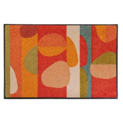 Tapis decor caoutchouc & nylon imprimé vert orange Salsa orange