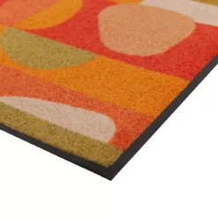 Tapis decor caoutchouc & nylon imprimé vert orange Salsa orange