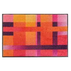 Tapis decor caoutchouc & nylon imprimé orange violet Transfer sunset