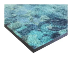 Tapis decor caoutchouc & nylon imprimé bleu Evanescence bleu