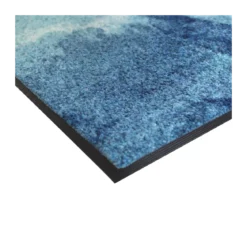 Tapis decor caoutchouc & nylon imprimé bleu Mona lisa bleu