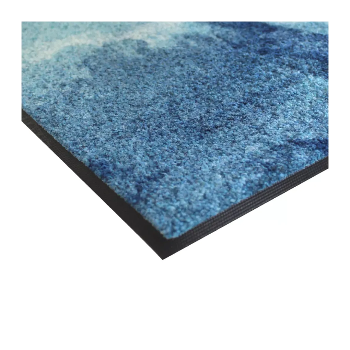 Tapis decor caoutchouc & nylon imprimé bleu Mona lisa bleu