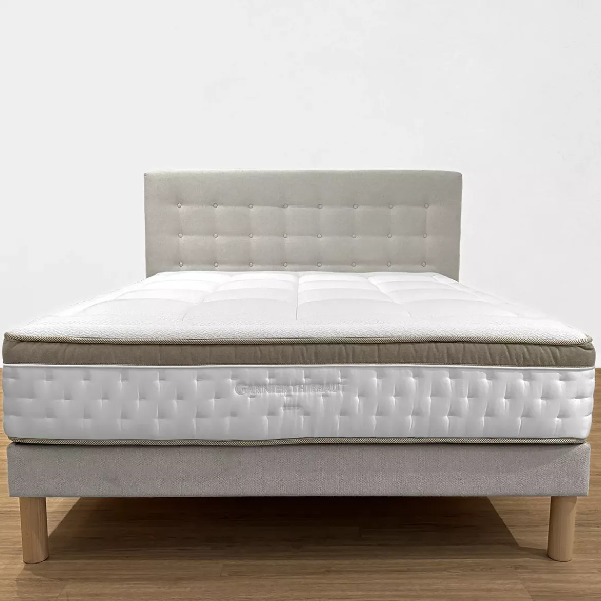 Tete de lit h120 capitonné beige Olympe oasis creme