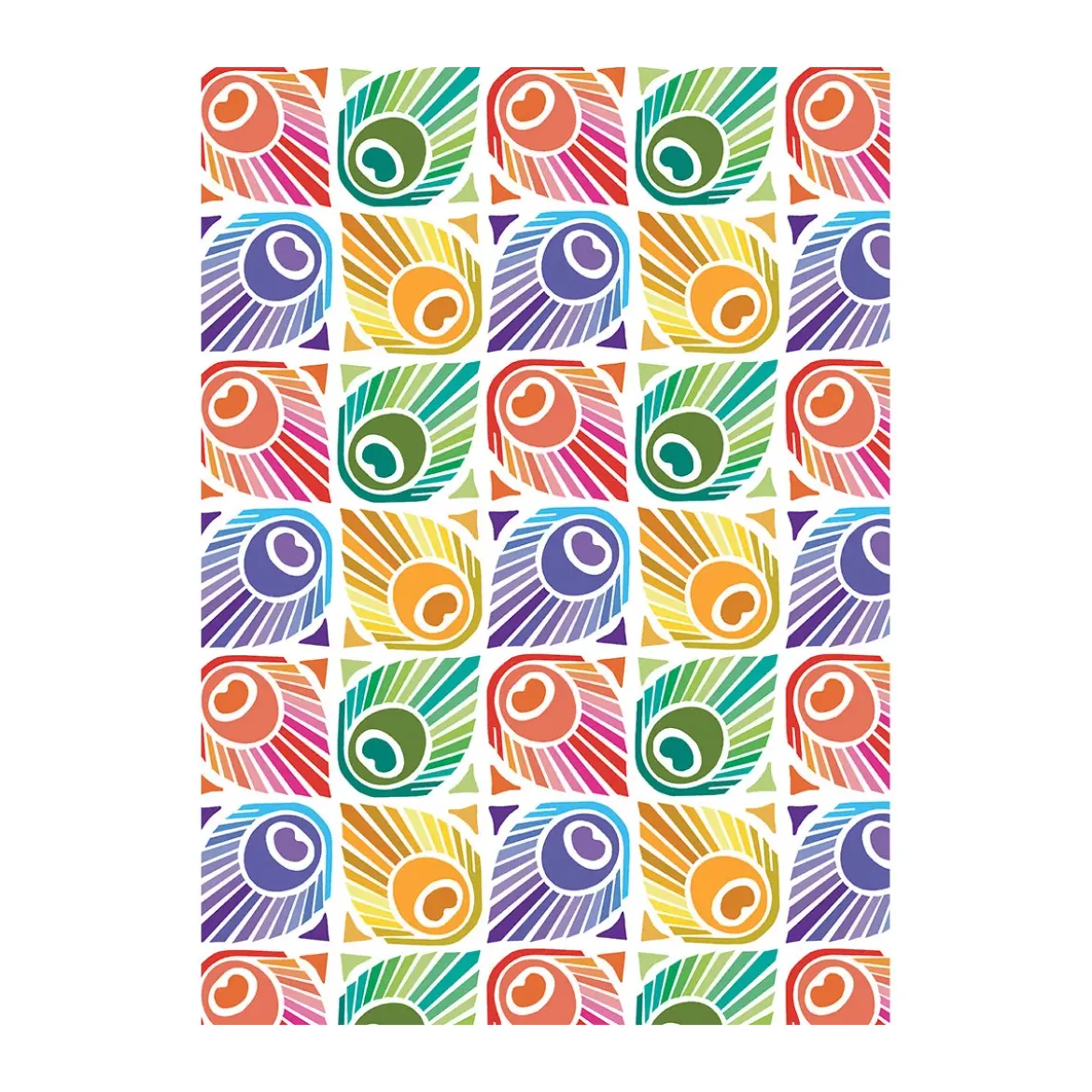 Torchon pur coton imprimé multicolore Mille peacock summer