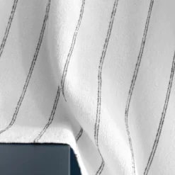 Torchon pur coton lavé motif jacquard blanc noir Rimini nero
