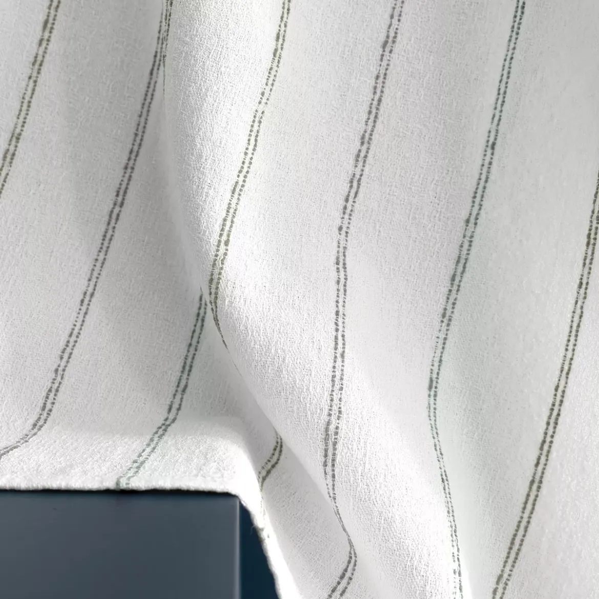 Torchon pur coton lavé motif jacquard blanc vert Rimini verde